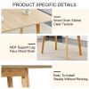 Wood colored MDF desktop with rubber wooden legs, foldable computer desk, foldable office desk, solid wood dining chair with small curved back and PU
