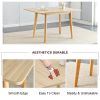 Wood colored MDF desktop with rubber wooden legs, foldable computer desk, foldable office desk, solid wood dining chair with small curved back and PU