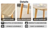 Wood colored MDF desktop with rubber wooden legs, foldable computer desk, foldable office desk, solid wood dining chair with small curved back and PU