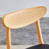Table and chair set. White sintered stone tabletop, rubberwood legs, foldable computer desk, foldable desk. Solid wood dining chair with small curved