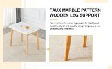 Table and chair set. White sintered stone tabletop, rubberwood legs, foldable computer desk, foldable desk. Solid wood dining chair with small curved