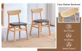 Table and chair set. White sintered stone tabletop, rubberwood legs, foldable computer desk, foldable desk. Solid wood dining chair with small curved