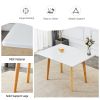Table and chair set. White sintered stone tabletop, rubberwood legs, foldable computer desk, foldable desk. Solid wood dining chair with small curved