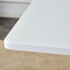 Table and chair set. White sintered stone tabletop, rubberwood legs, foldable computer desk, foldable desk. Solid wood dining chair with small curved