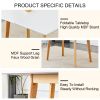 Table and chair set. White sintered stone tabletop, rubberwood legs, foldable computer desk, foldable desk. Solid wood dining chair with small curved