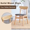 Table and chair set. White sintered stone tabletop, rubberwood legs, foldable computer desk, foldable desk. Solid wood dining chair with small curved