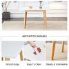 Table and chair set. White sintered stone tabletop, rubberwood legs, foldable computer desk, foldable desk. Solid wood dining chair with small curved