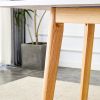 Table and chair set. White sintered stone tabletop, rubberwood legs, foldable computer desk, foldable desk. Solid wood dining chair with small curved